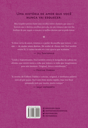 Você também estava lá, de Oakley, Colleen. Editorial Editora Bertrand Brasil Ltda., capa mole em português, 2022