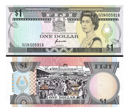 Cédula Fe Fiji 1 Dólar Rainha