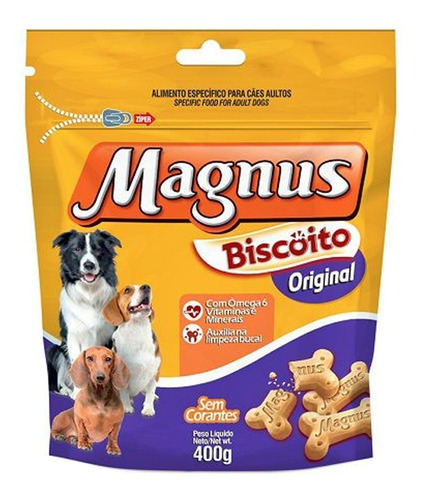 Imagen 1 de 2 de Galletas Magnus Original 400 Grs / Mundo Mascota
