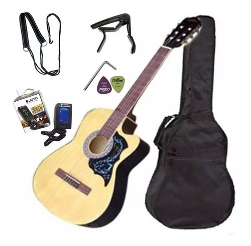 Guitarra Acústica Importada Mastil Reforzado Pack De Regalos