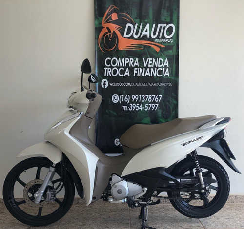 Honda Biz 125 2019 Branca Banco Caramelo Único Dono 1.300km