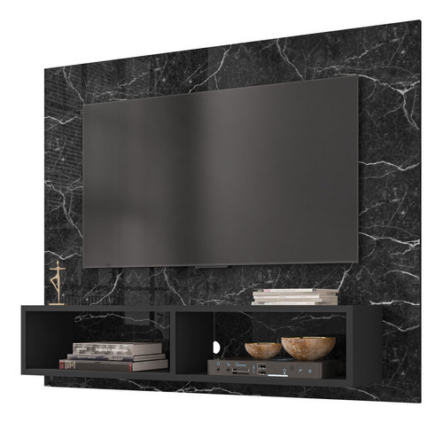 Painel Para Tv Viena 43 Polegadas Preto Marmorizado