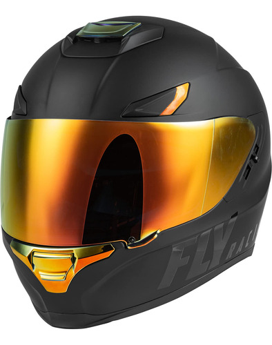 Fly Racing Sentinel Street Casco (negro Mate/fuego Chome, S)