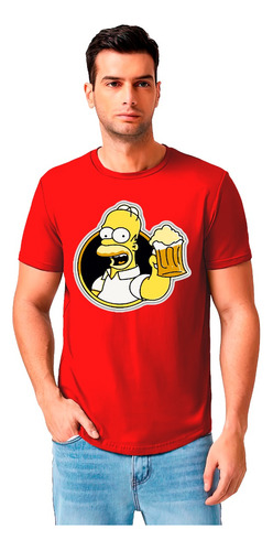 Polera Hombre Diseño Exclusivo Dia Del Padre Homero Cerveza