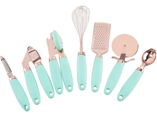 Juego De Accesorios Para Cocina 7 Piezas Oro Rosa Utensilios