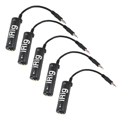 Adaptador de Substituição Tuimiyisou para Interface de Guitarra Irig, Cor Preta, para Interface de Áudio de Telefone, Guitarra, 5 Unidades