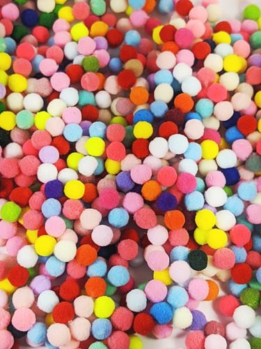 300 Mini Pompom Liso 1 Cm Para Artesanato Promoção