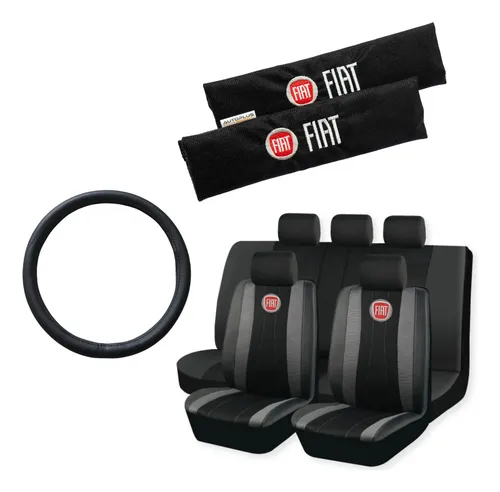 comprar Funda Tela Ecocuero Y Cubre Cinto Fiat + Cubre Volante