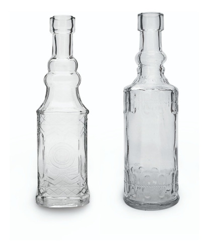 Imagem 4 de 4 de Mini Vaso Garrafinha De Vidro Pothos 17cm 4 Peças Mimo Style
