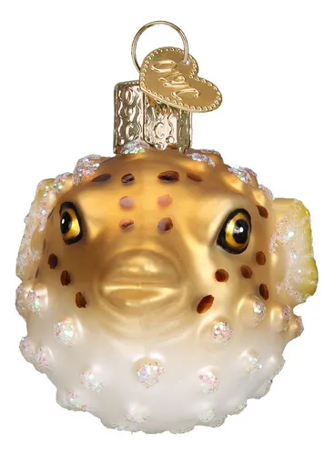 Old World Christmas Fish Collection Adornos De Vidrio Sopla. Color Pez Globo