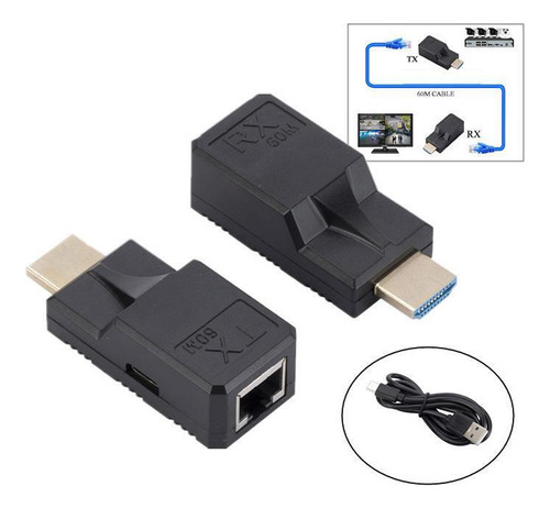 Extender Hdmi Por Rj45 Para 60 Mts 1080p Extensor Jwk