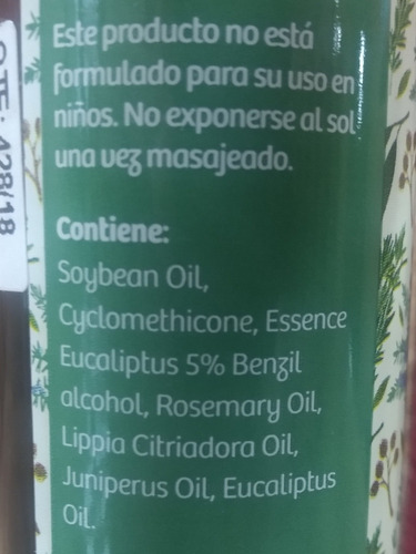 Imagen 5 de 5 de Aceite Corporal Descongestivo Invierno Hierbas Del Oasis