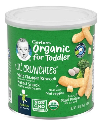 Gerber Lil' Crunchies Queso Y Brocoli - Meriendas Bebés