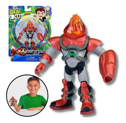 Figuras De Ação Ben 10 - Boneco Armadura Omni - Kix Chama