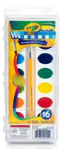 Kit Acuarelas Crayola 16 Colores Lavables