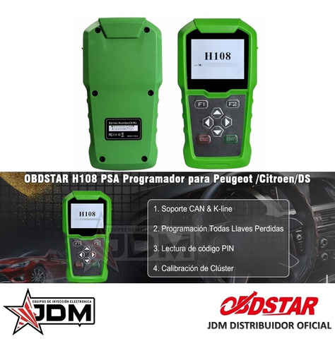 Imagen 6 de 9 de Programador De Llaves Peugeot Citroen Obdstar H108 + Envio