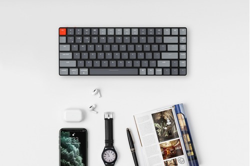 Imagen 8 de 10 de Teclado Mecanico Wireless Keychron K3 Version 2 Rgb Qwerty Blue Switch Hotswappable Distribución Ansi Inglés Us Low Profile Bluetooth Gamer Coder Pc Mac Tamaño Layout 75%