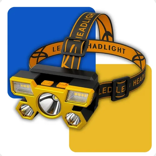 Lanterna de Cabeça Farol LED Forte Potente Recarregável USB