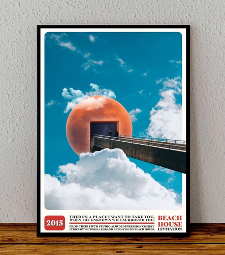 Cuadro 33x48 Poster Enmarcado Beach House Levitation Fanart