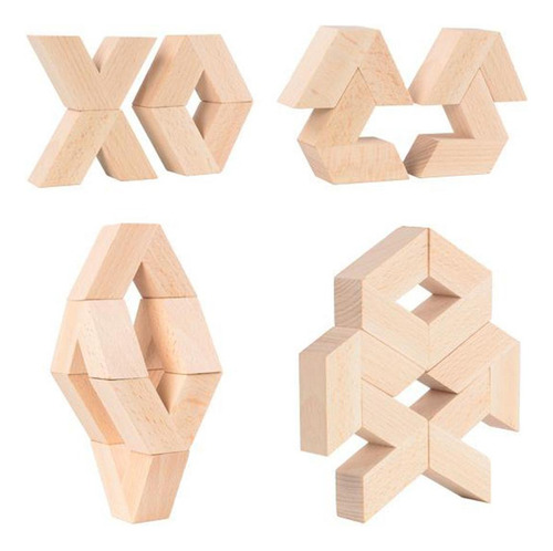 En Forma De V Bloques De Construcción De Madera 3d Juego
