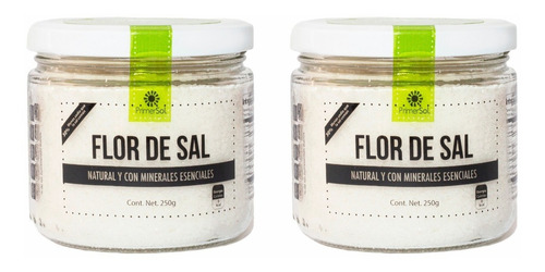 Flor De Sal Primer Sol 250g 2 Pack Baja En Sodio 30% Menos Sodio Gourmet Colima Natural Con Minerales Escenciales