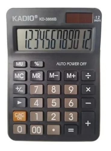 Calculadora Kadio Kd-3866b 12 Dígitos Matematicas Estudio 