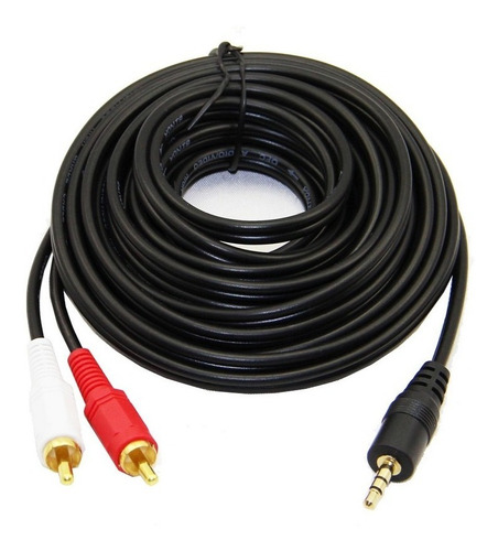 Cable Audio Vídeo Mini Jack 3.5mm Macho A 2 Rca Macho 10 Mts