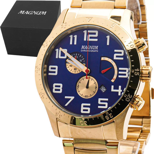 Relógio Masculino Dourado Magnum Ma35262a