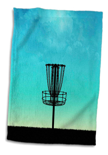 3d Rose Disc Golf Silhouette Basket Sobre Césped Con Toalla 