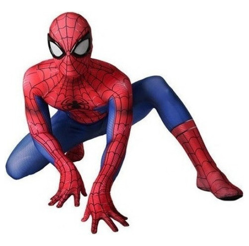 Adultos Spiderman Traje De Cosplay Medias Rojo Azul Disfraz1