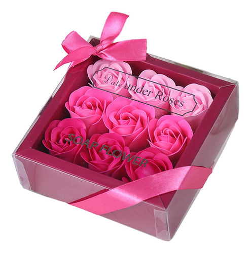 5 Juego De Jabón De Flores De Rosas En Caja De Degradado