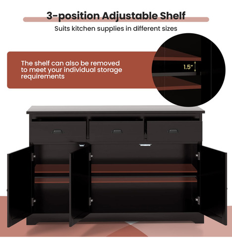 Giantex Aparador Buffet Para Servidor De Almacenamiento Mesa