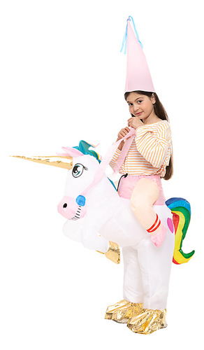 Disfraz Inflable Para Niños De Montar En Forma De Unicornio
