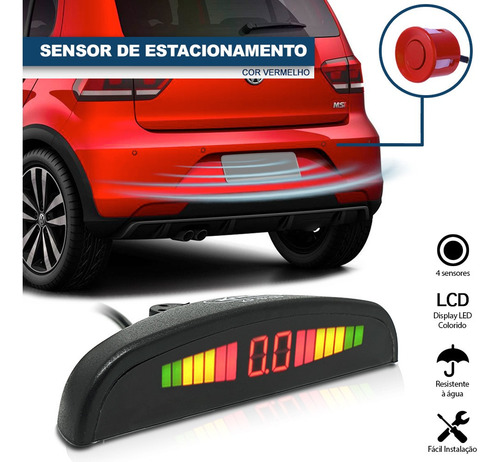 Câmera De Ré C/ Tela + Sensor Ré Vermelho Sonoro Fox 2009