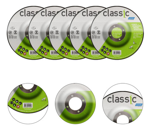 Disco Desbaste Classic 115 X 6.4 X 22.23mm 5und - Norton