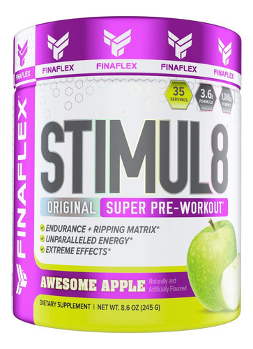 Pre Entreno Finaflex Stimul8 Estimulante 35 Serv Todo Sabor Sabor apple