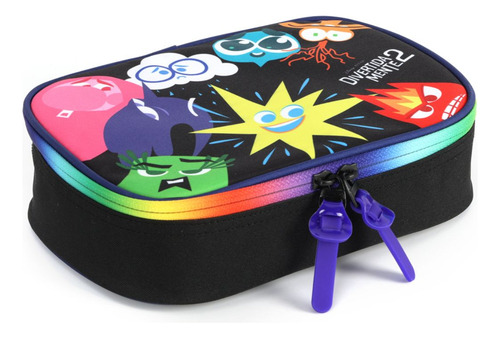 Estojo Box Organizador Escolar Divertidamente Disney Luxcel Cor Preto Lisa