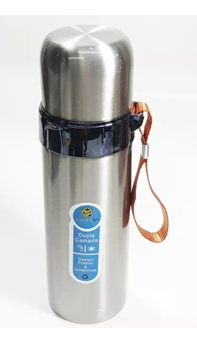 Garrafa Isotérmica Inox 430ml Personalizado Com Nome Ou Logo Cor Prata