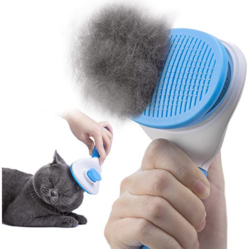Self-cleaning Slicker Brush For Dogs & Cats: Dog Groomi...