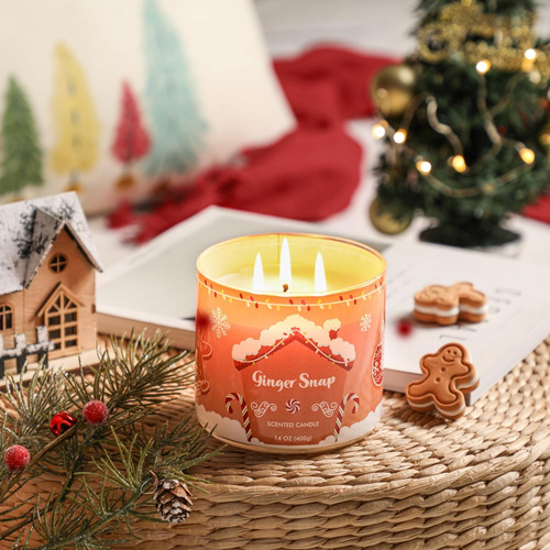 Vela De Navidad, Vela Perfumada Con Pan De Jengibre, Vela Pe