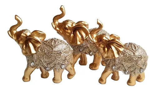comprar Trio Elefantes Decorativo Resina Indiano Sabedoria Sorte 3