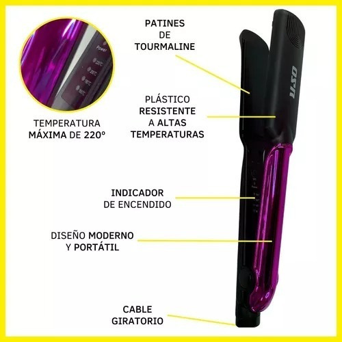 Imagen 5 de 10 de Planchita Pelo Profesional Alisado Cabello Tourmaline Full