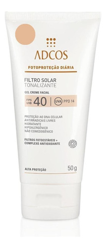 Filtro Solar Fps40 Gel Creme Peach 50g Adcos