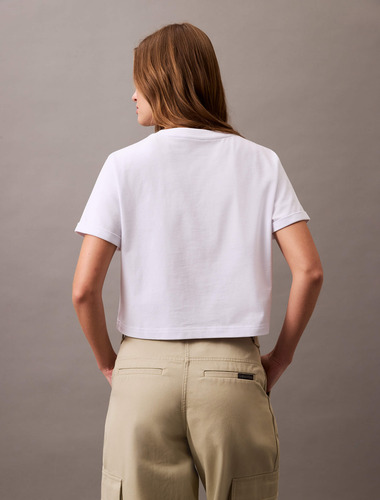Playera Calvin Klein Color Blanco Manga Corta De Mujer