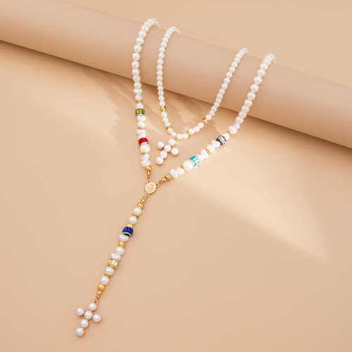 Collar De Cadena De Perlas De Imitación Con Colgante En Form