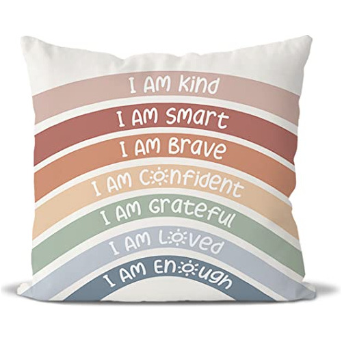 Funda De Almohada Con Texto En Inglés  I Am Kind Smart Brave