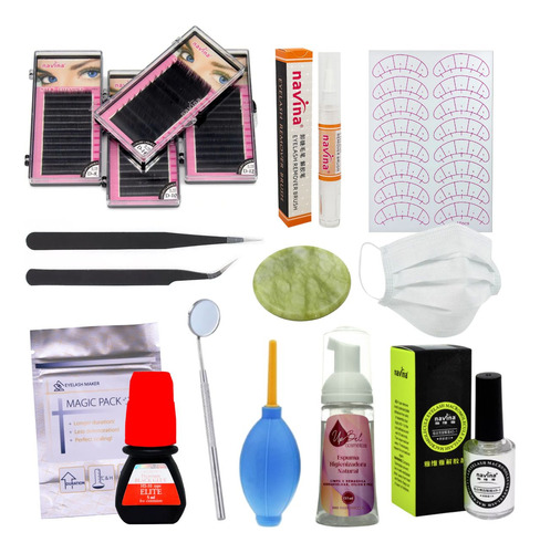 Kit Completo Alongamento Extensão Cílios + Brinde