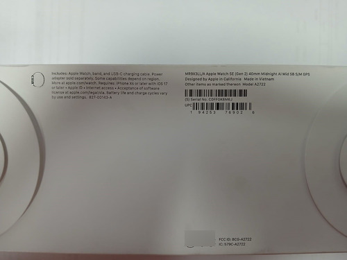 Apple Watch Se 2da Generac 40 Mm Midnight Nuevo Sin Abrir Blanco Negro