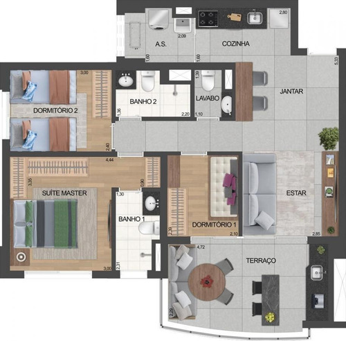 Imagem 4 de 15 de Apartamento Para Venda Em São Paulo, Brooklin, 3 Dormitórios, 1 Suíte, 3 Banheiros, 1 Vaga - 28_1-1575065