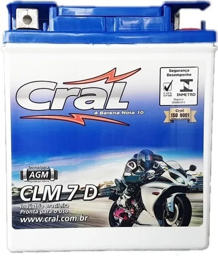 Bateria Selada Cral Moto 7ah Cbx 250 Twister Todas